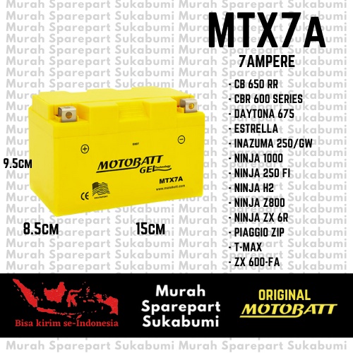 AKI MOTOR MOTOBATT MTX7A NINJA 250 PIAGGIO ZIP ORIGINAL 100PERSEN