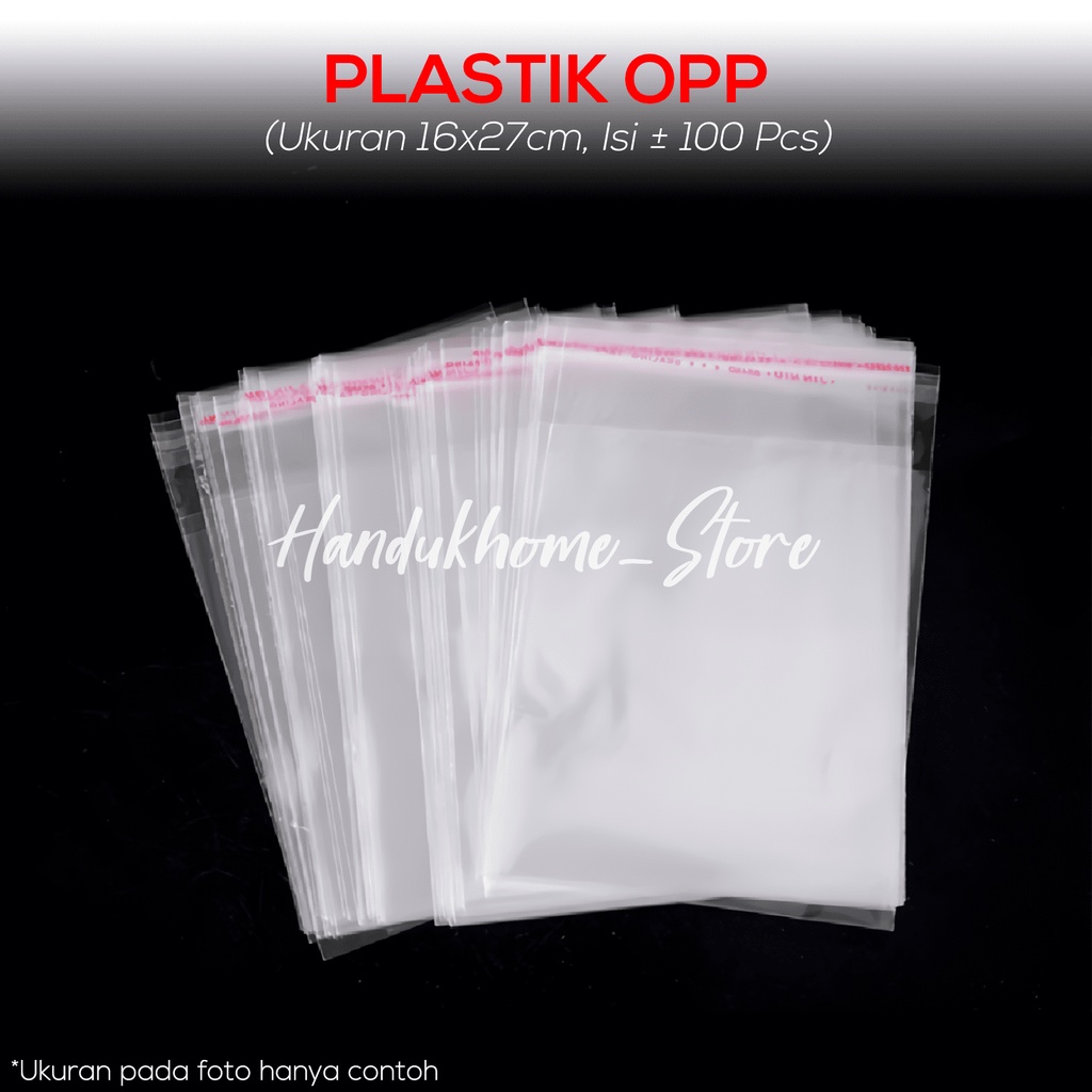 

Plastik OPP Seal Lem Bening Ukuran 16x27cm Plastik Souvenir Perekat Isi ± 100 Pcs