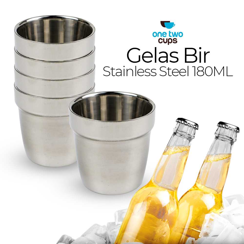 (BISA COD) FTIHSHP  Gelas Bir Stainless Steel 180ML - J070