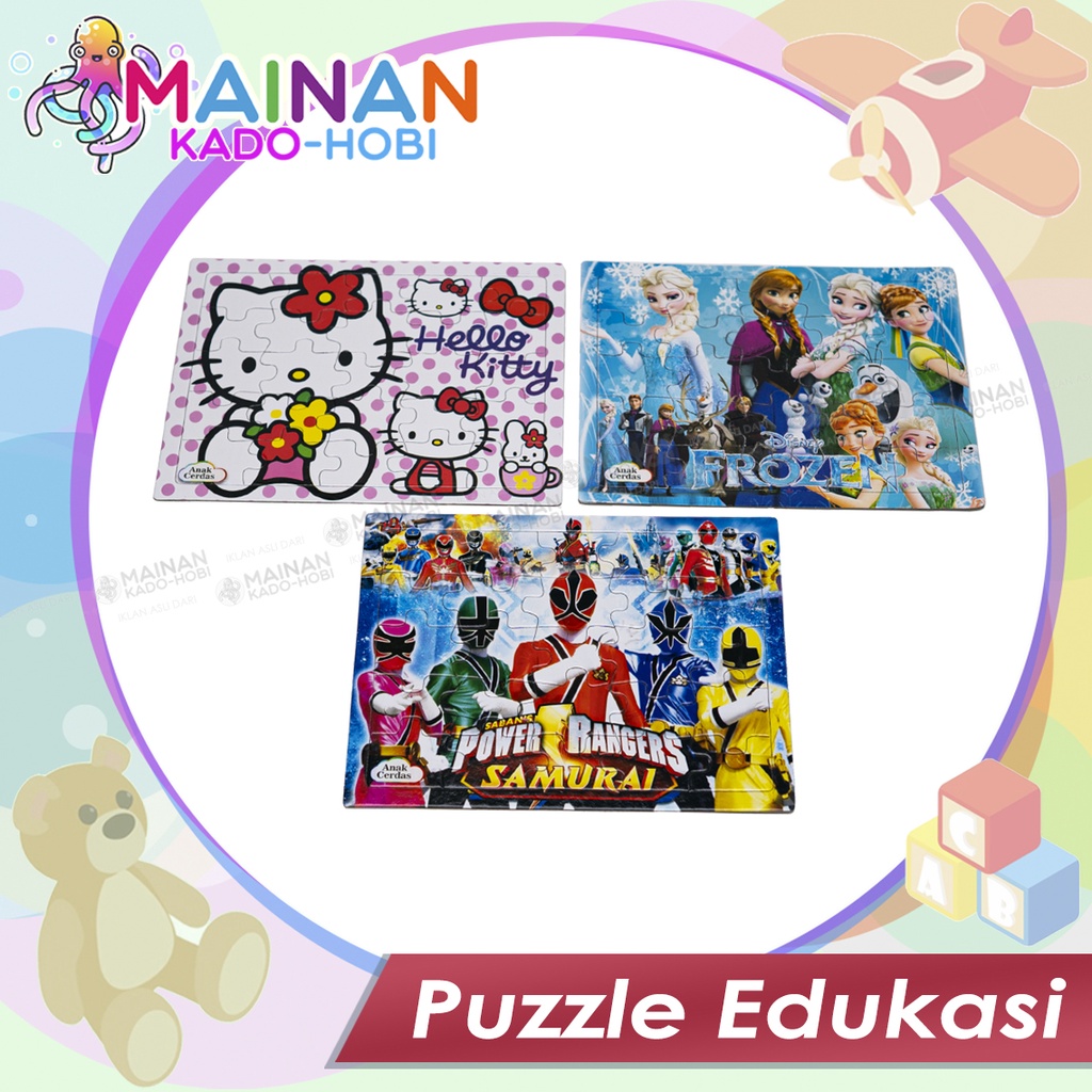 HADIAH HOBI MAINAN EDUKASI ANAK PUZZLE KARAKTER KARTUN LUCU UKURAN KECIL BESAR