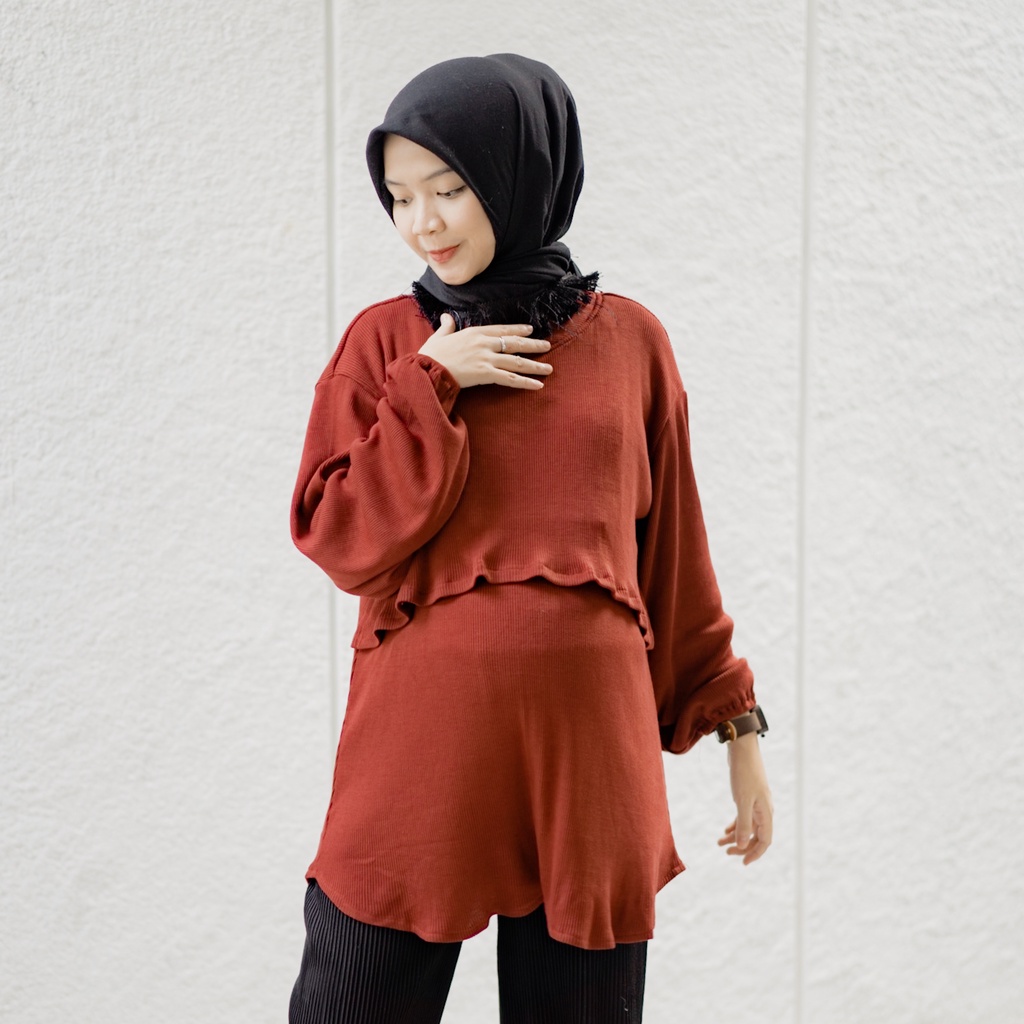 Bajuboo Safira vol.1 - Tunik Apron Busui &amp; Bumil Friendly Nursing Wear