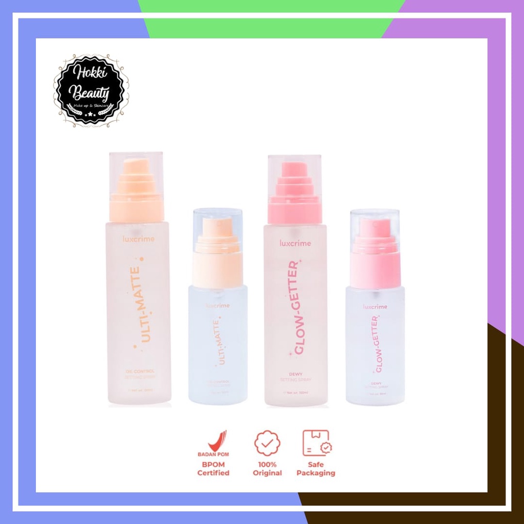 Luxcrime Glow-Getter Dewy Setting Spray Luxcrime Ulti-Matte Oil Control Setting Spray Luxcrime Setting Spray Luxcrime Glow Getter