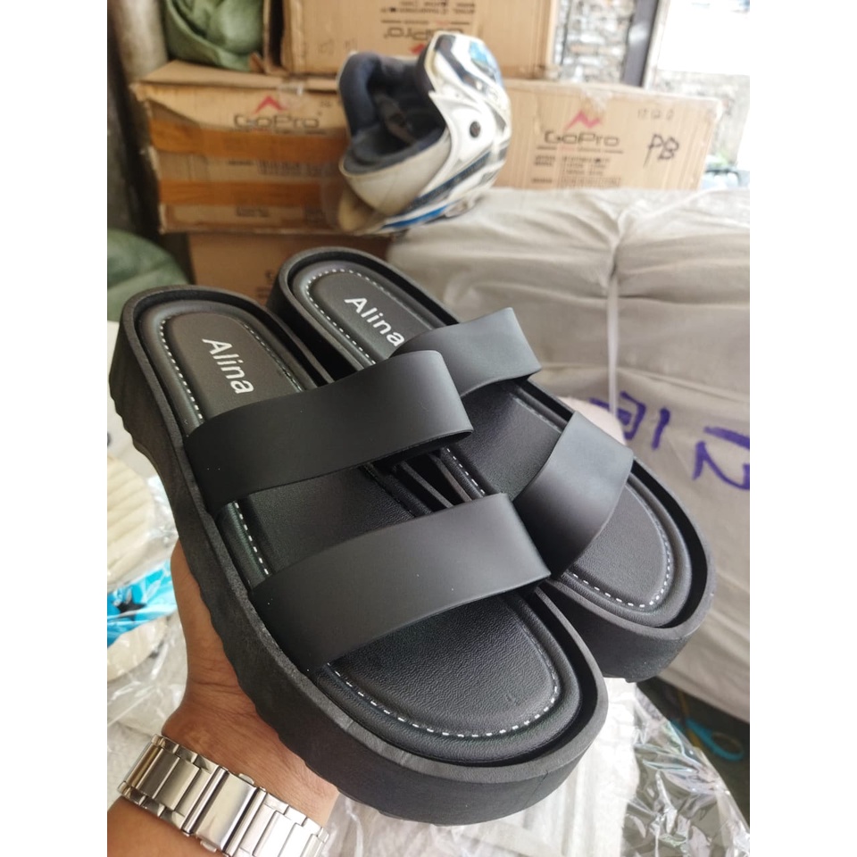 Sandal wedges wanita import kekinian 2023-A4 Terbaru