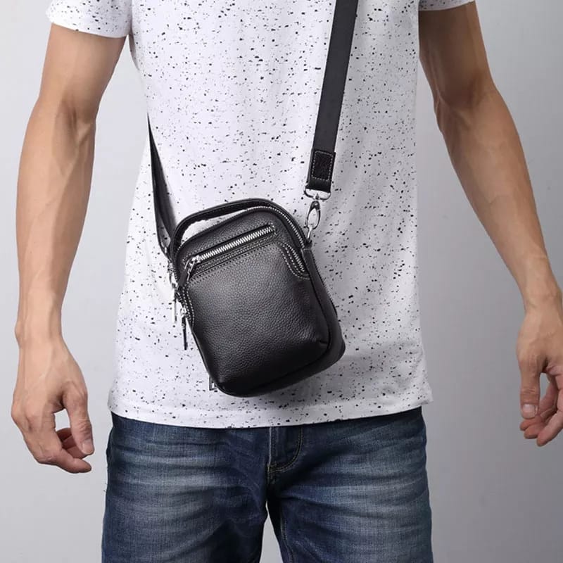 Tas Selempang Pria Kulit Sapi Baru Tas kecil