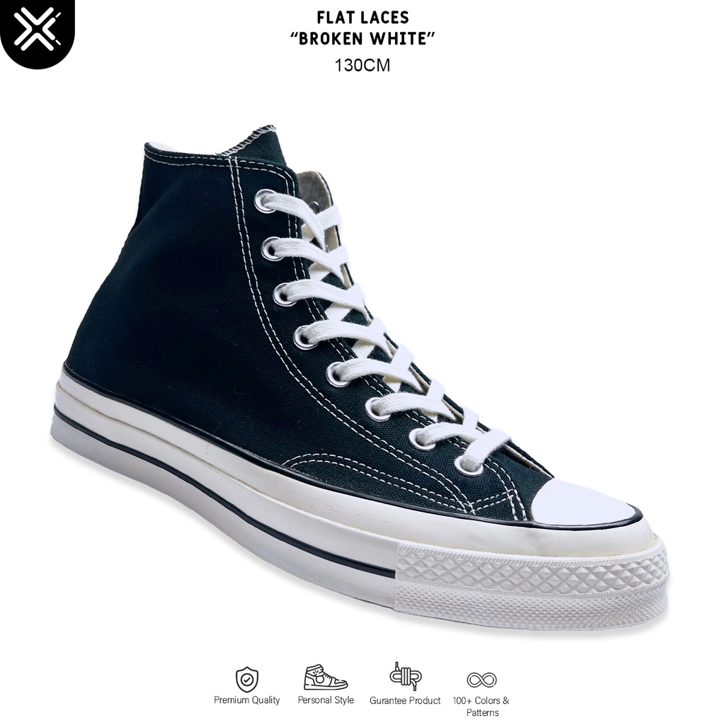 TALI SEPATU CONVERSE 70S BROKEN WHITE (FLAT LACES) | PREMIUM SHOELACES