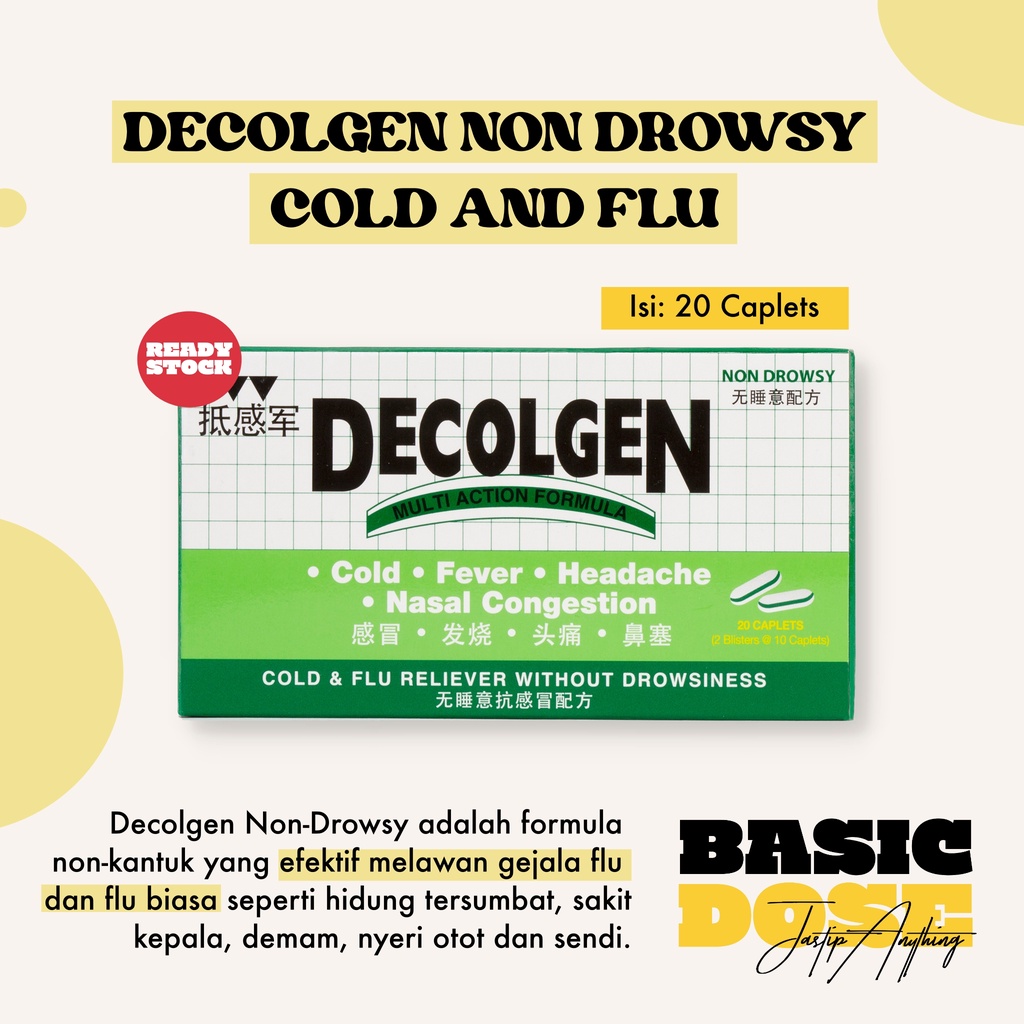 [READY] Decolgen Non Drowsy Cold & Flu 20s, Singapore