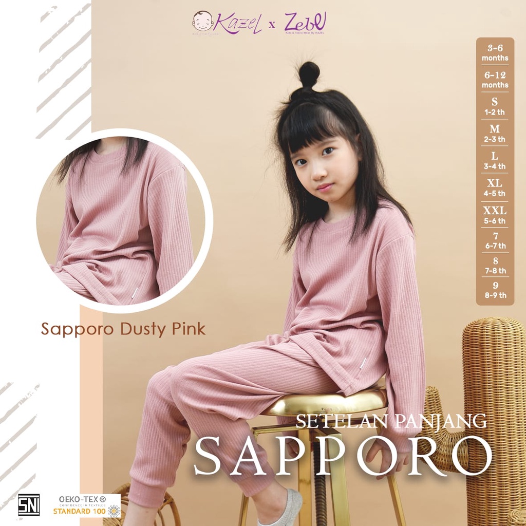 Kazel x Zebe Sapporo Edition Setelan Panjang Celana Panjang Anak (1 Tahun - 9 Tahun)