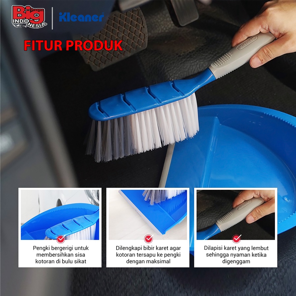 Sikat Pengki Kecil 1 Set Alat Pembersih Sofa Sapu Mobil Mini Dustpan Brush Serbaguna Kleaner KC2002