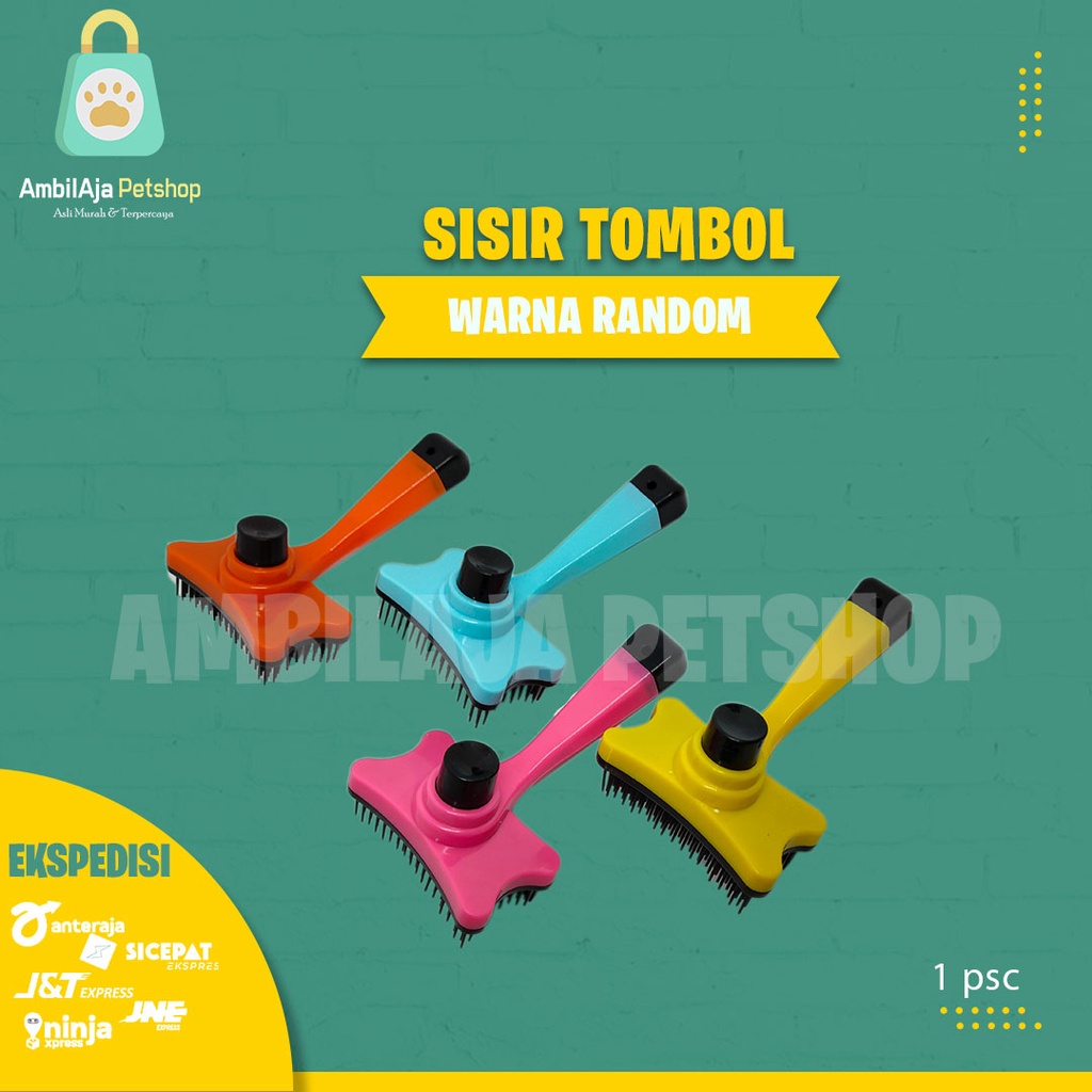 Sisir Grooming Tombol Kucing Anjing dan Hewan Peliharaan lainnya