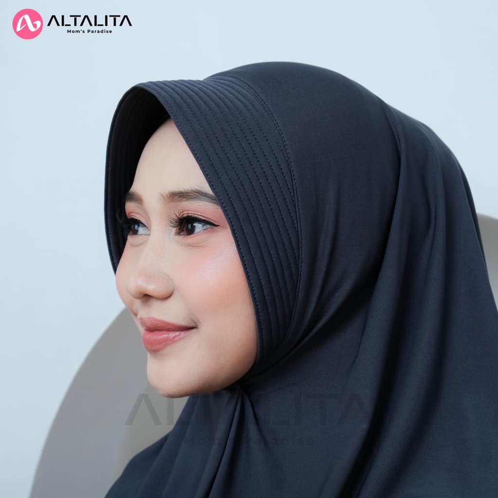 Altalita - Jilbab Bergo Hamidah Penguin Size M Hijab Instan Qaila Jersey Premium Kerudung Sport Menutup Dada Cocok Untuk Sekolah Olahraga Volly Futsal Senam dan Sehari-Hari