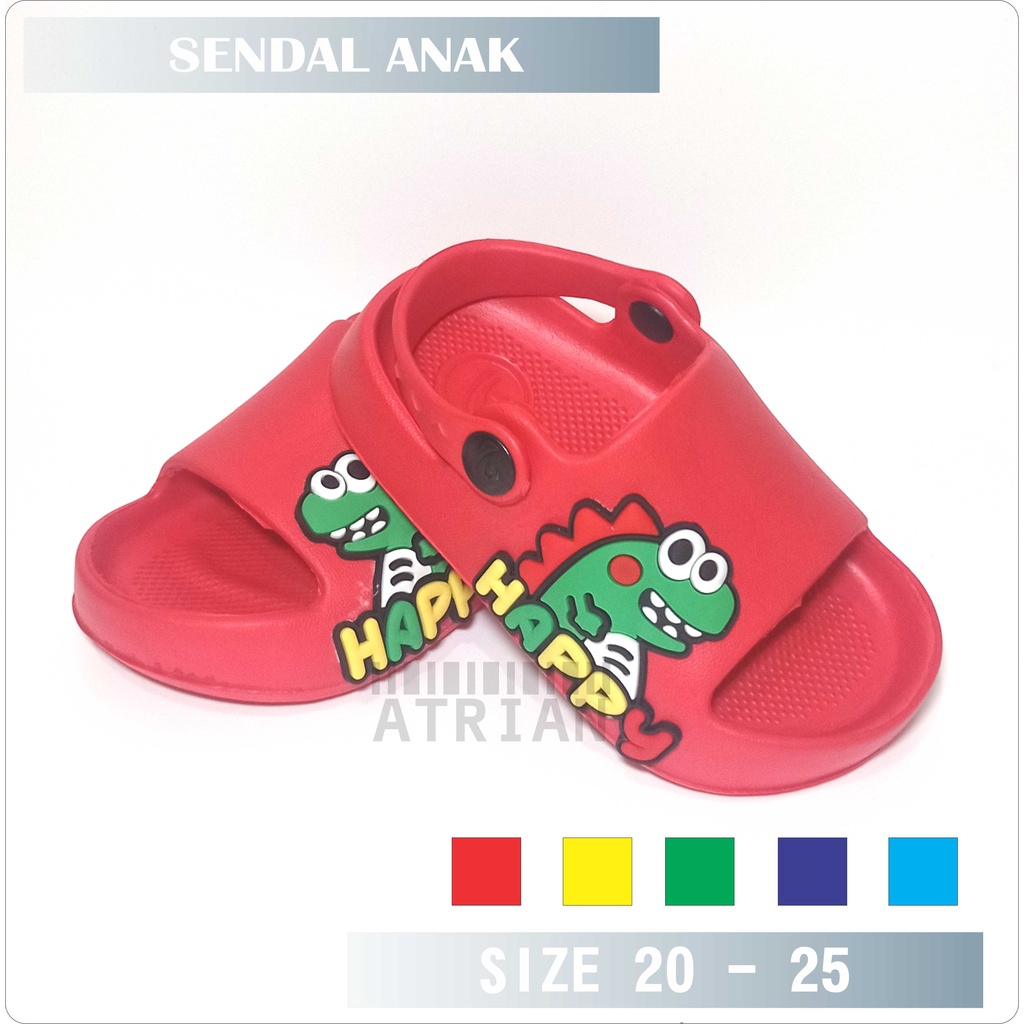 SENDAL ANAK tali belakang selop baru / SENDAL ANAK BERMOTIF DINO LAKI LAKI