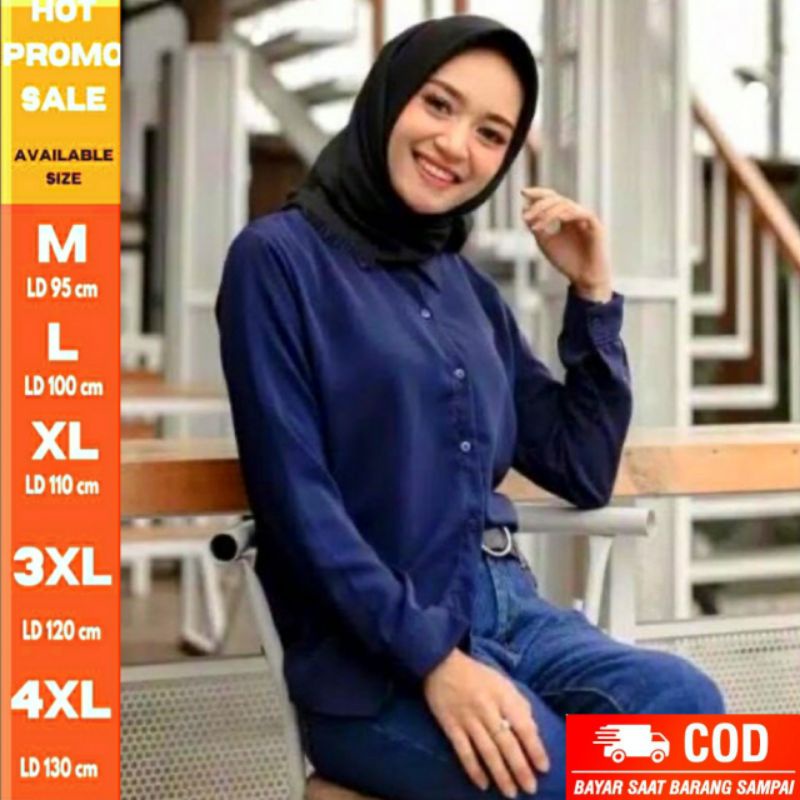 KEMEJA POLOS WANITA BIG SIZE  KEMEJA OVERSIZE WANITA GFS MORI BLOUSE  KEMEJA CROP KEMEJA LENGAN PANJ