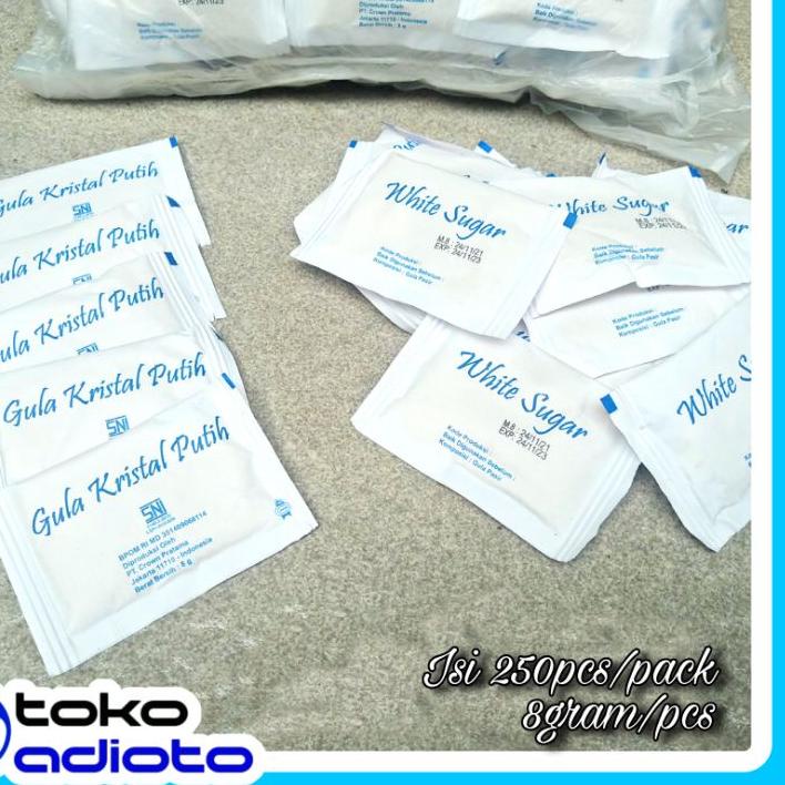 

☏ Gula Kristal Putih isi 250pcs / Gula Kemasan Kotak / White Sugar / Gula Kristal / Gula Putih / Gula Pasir / Gula Sachet / Gula Hotel ♦
