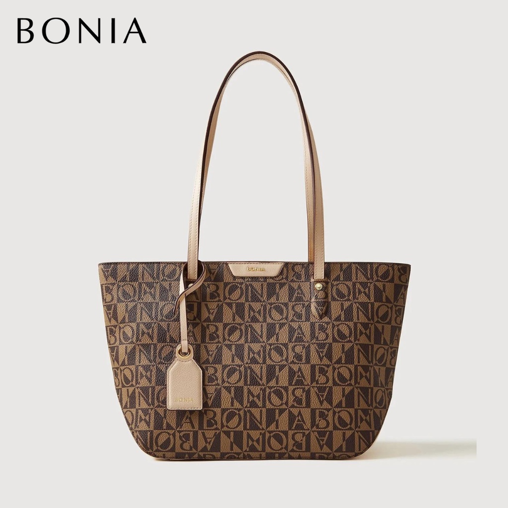 Bonia - Gladiosa Monogram Large Tote Bag Oat Milk