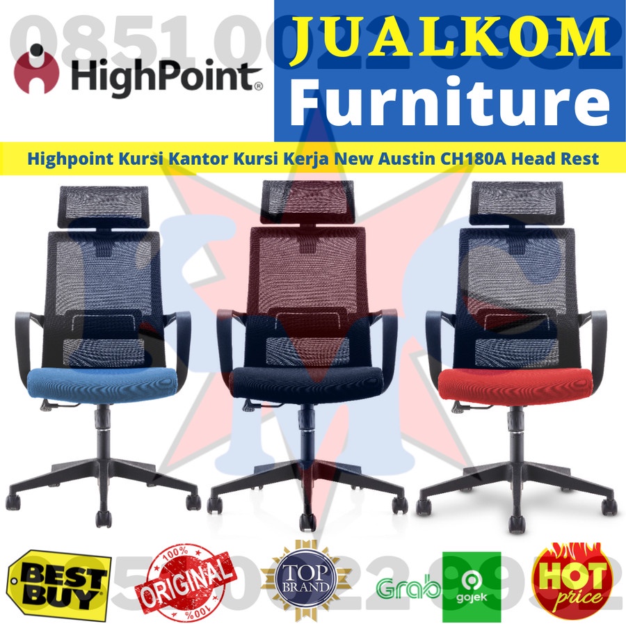 Highpoint Kursi Kantor / Kursi Kerja New Austin CH180A Head Rest