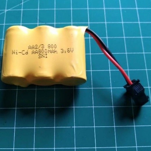 BATERAI MOBIL REMOTE RC AA2/3 800MAH 3,6V BATRE RC 3.6 VOLT