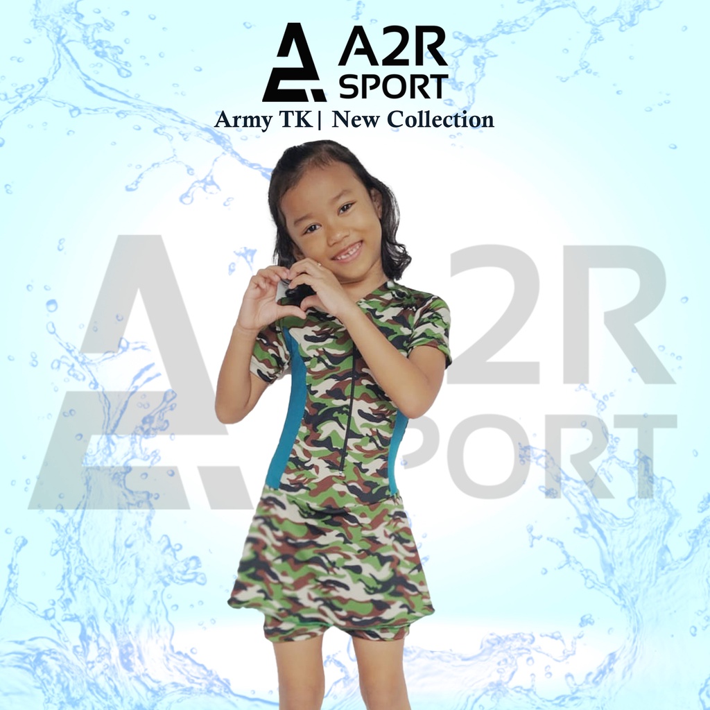 A2R Sport - Diving Rok Army TK Baju renang anak perempuan