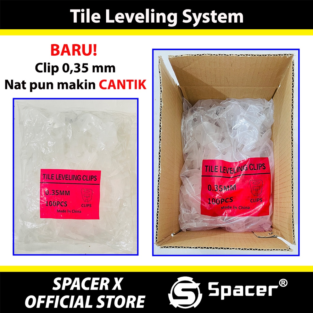 0,35 mm 0,5 mm Clip Tile Leveling System Alat Perata Nat Keramik Klip Nat Keramik