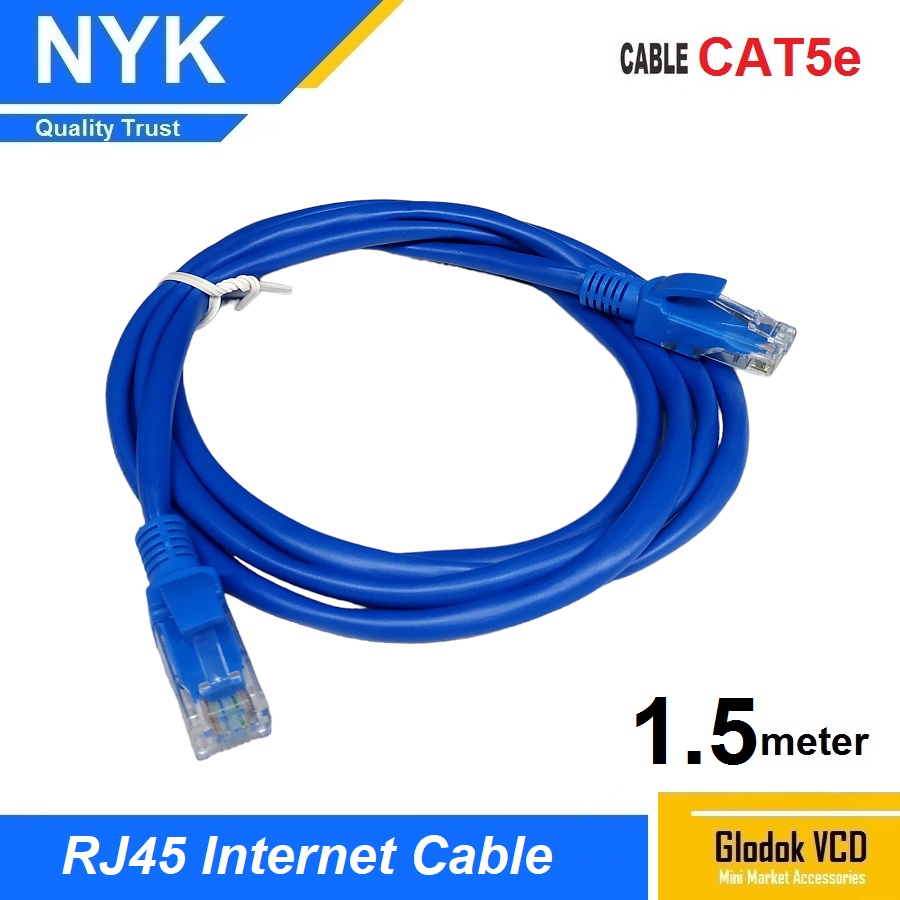 NYK Kabel LAN RJ45 UTP CAT5e 1,5M Ethernet Internet Cable Cat5