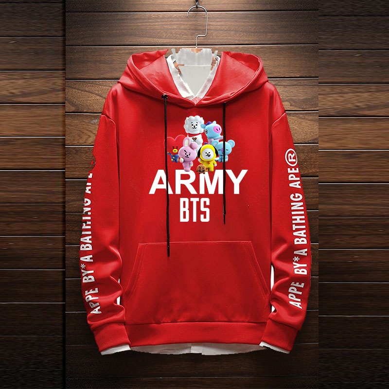 Lilipop.id Sweater Pria Wanita BTS army Hoodie Jumper Outwear