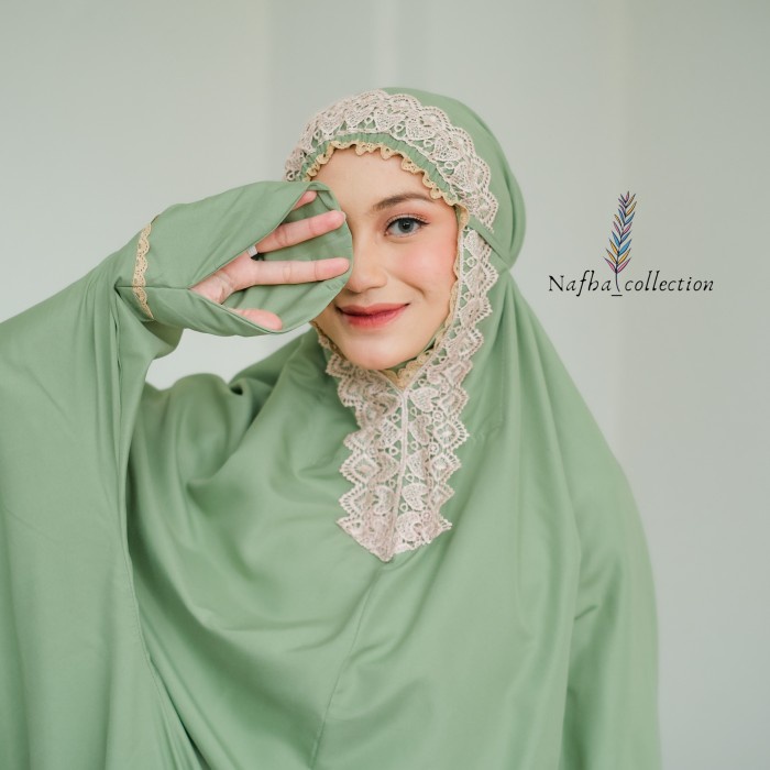 Nafha - Mukena Terusan Dewasa Katun Premium Renda