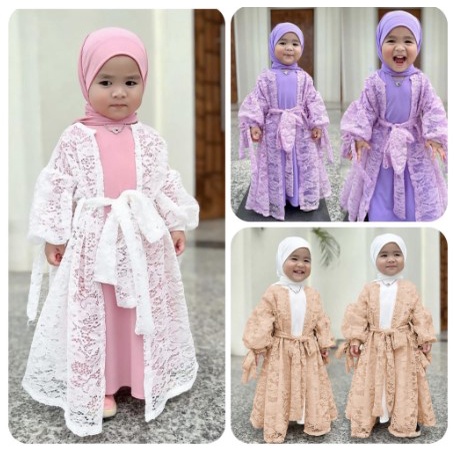 Gamis Anak Perempuan Setelan Pasmina Umur 3 4 5 6 Tahun GAMIS ANAK BRUKAT BAJU MUSLIM ANAK PEREMPUAN