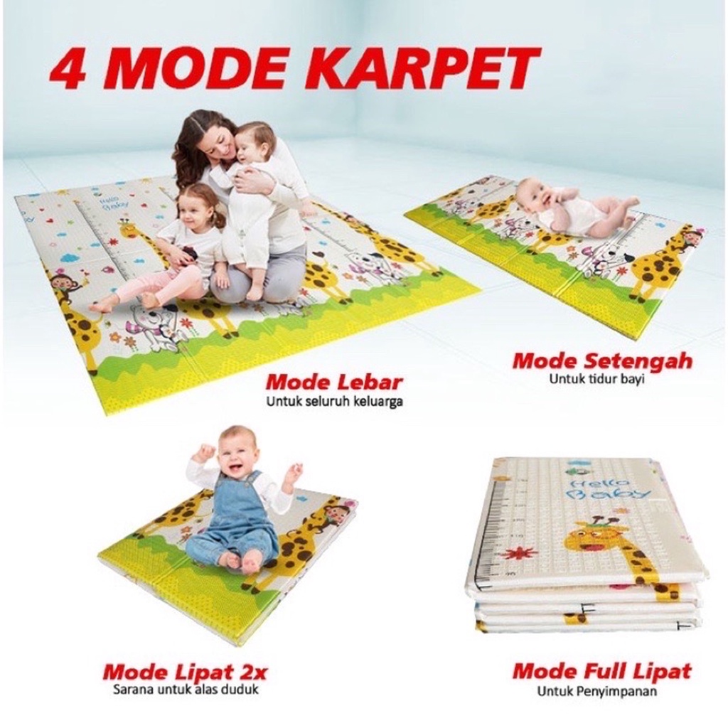 Karpet Lipat Playmat Bayi Karpet Bayi 180X200 cm Matras Bayi Playmat Foam Lipat 6MM