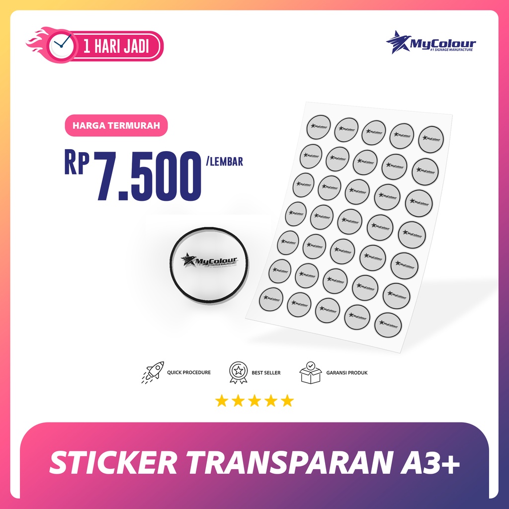 

Cetak stiker transparan label makanan / label produk