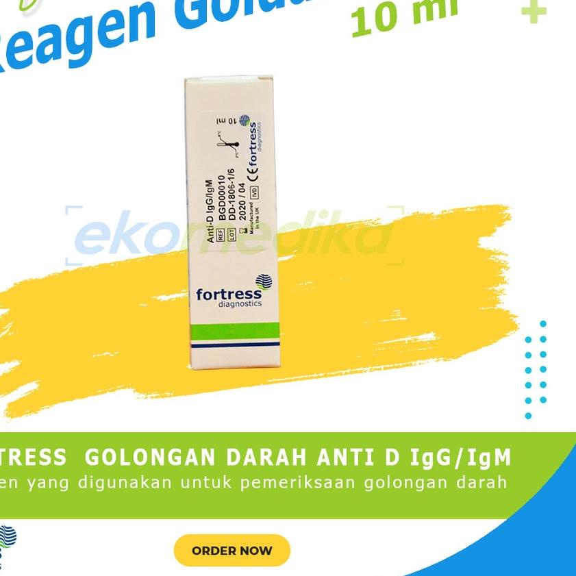 ✺ Reagen Golongan Darah Anti A, B, D, AB 10ml Goldar FORTRESS Diagnostic Set Serum ☈