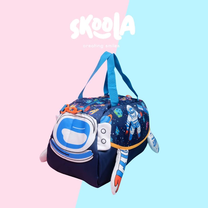 Skoola Tas Travel Pakaian Gym Anak Laki - Laki Astronot Dinosaurus Bola - Duffle