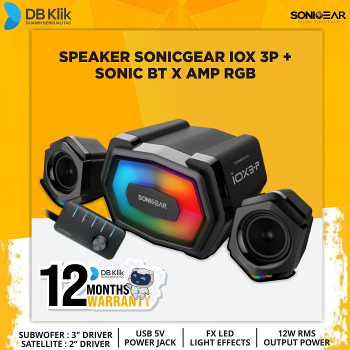 Speaker Sonicgear IOX 3P + Speaker Sonicgear Sonic BT X AMP RGB