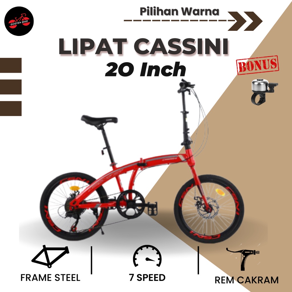 Sepeda Lipat Cassini 20 Inch Rem Cakram
