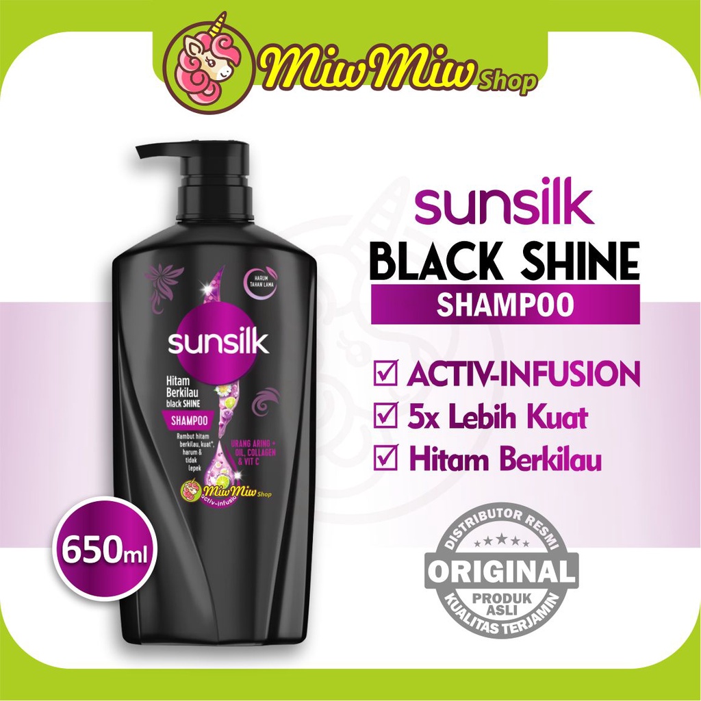 SUNSILK Shampoo Black Shine Soft &amp; Smooth Activ-Infusion (650 ml)