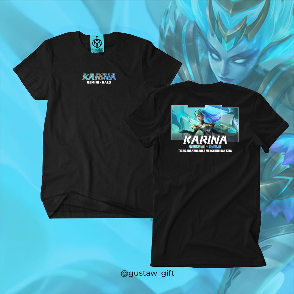 GG T-Shirt KARINA Zodiac Skin Gemini - Halo Mobile Legends Kaos Custom Katun Slim-fitting
