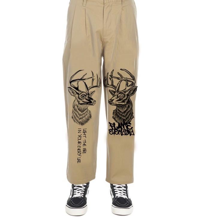 ◙ Flame Everyday DEER MIROR Baggy Pants ❃