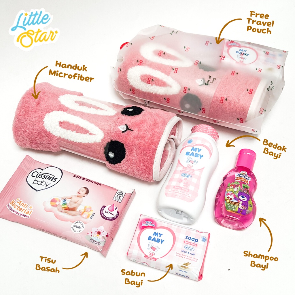 LS 5in1 Newborn Baby Gift Set Bag Paket Perlengkapan Mandi Bayi Baru Lahir