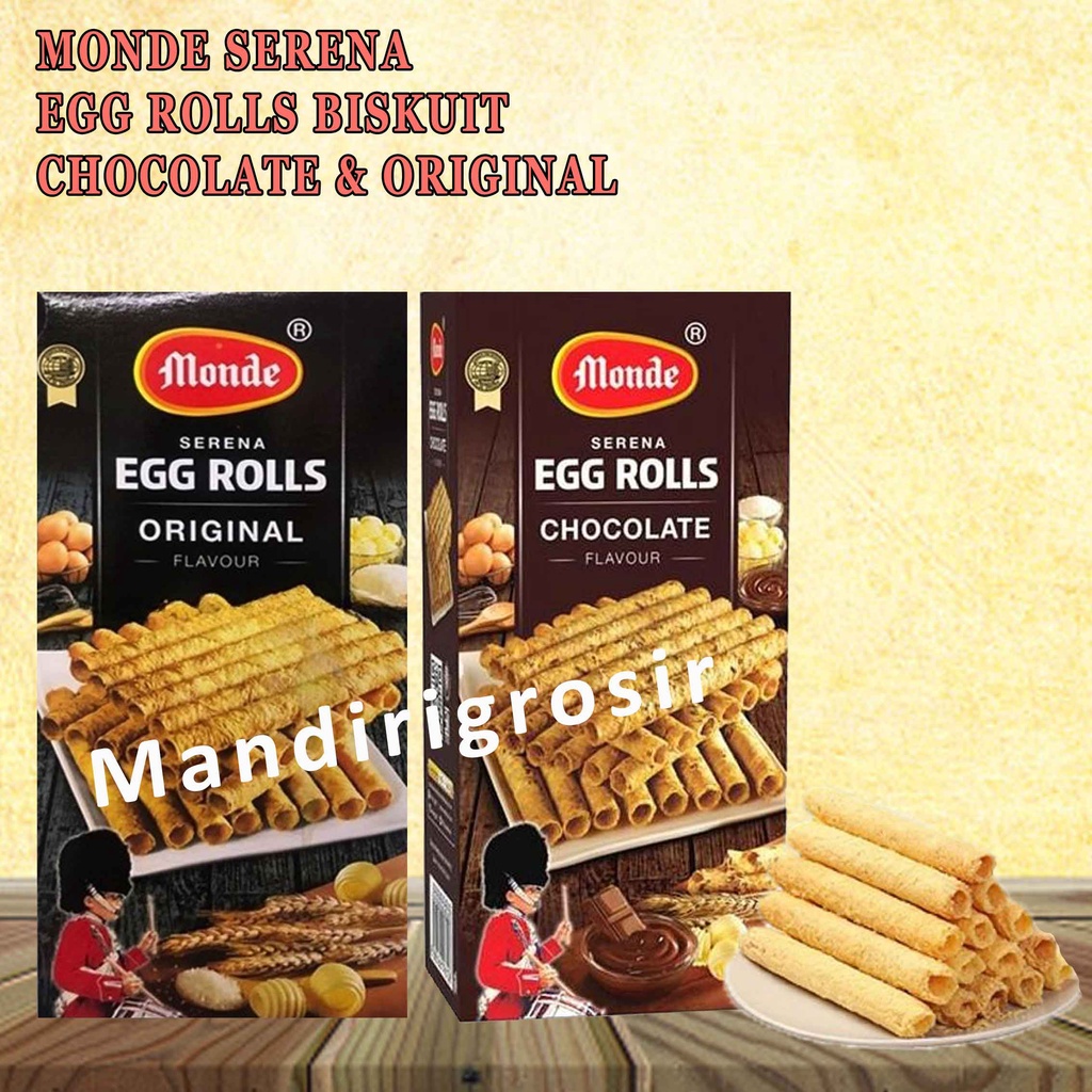 

Kukis Egg Rolls* Monde Serena* Original Flavour* Cokelat & Original