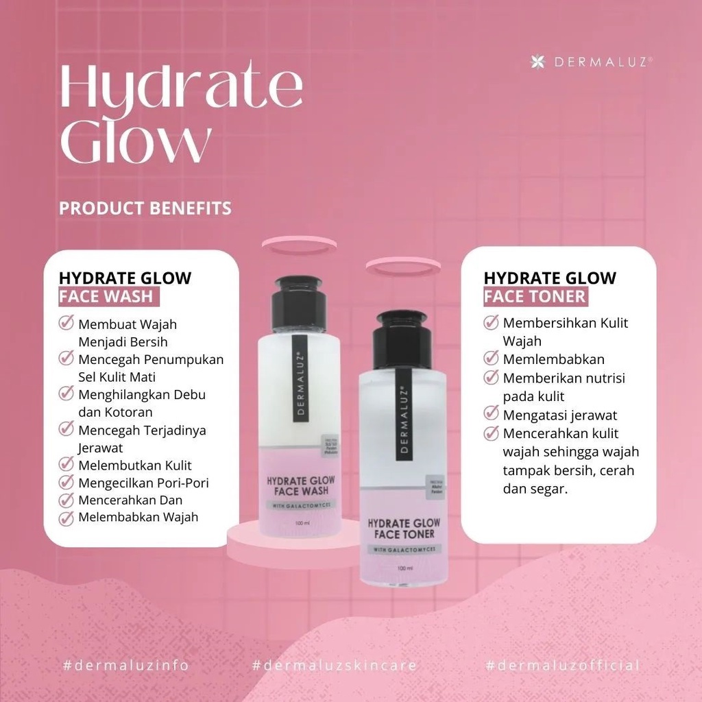 ⭐BAGUS⭐ DERMALUZ Hydrate Glow Face Wash 100ml | Facial Wash Cleanser Kulit Kering