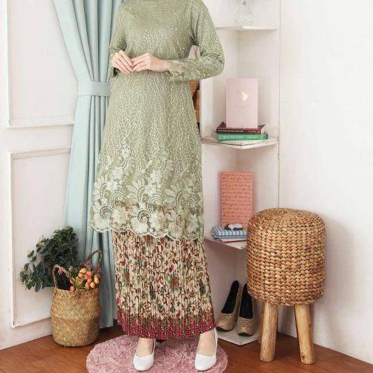 ✱ ( REALPICT ) Kebaya Tunik Tulle Bordir - Kebaya Novie Kebaya - Kebaya Modren - Set Kebaya Brukat ❄