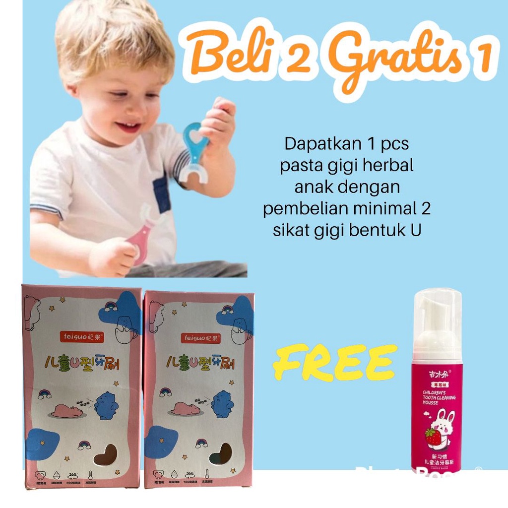 Sikat Gigi Anak Bentuk U / Odol Busa Anak Sikat Gigi Bentuk U / Children's Tooth Cleaning Mousse