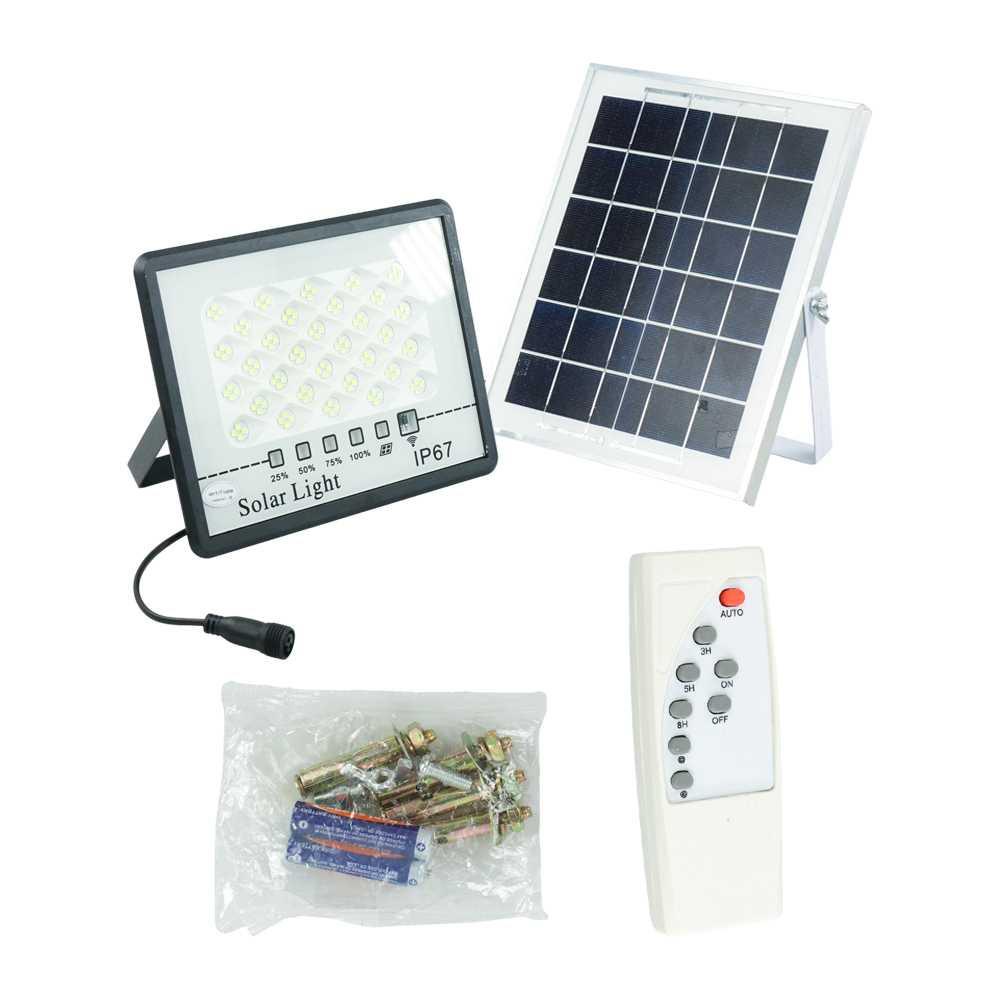 Lampu Dinding Solar Outdoor Waterproof 128 LED Cool White - MA601 - Black