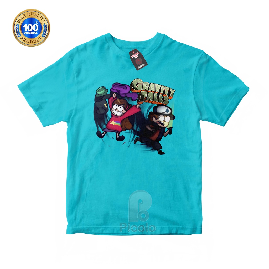 (FREE NAMA) BAJU KAOS ATASAN ANAK MOTIF KARTUN GRAVITY FALLS UNISEX Bahan COTTUN