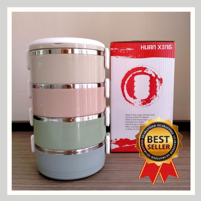 Rantang Rantang Stainless Steel 4 Susun Kotak Makan Lunch Box Tahan Panas