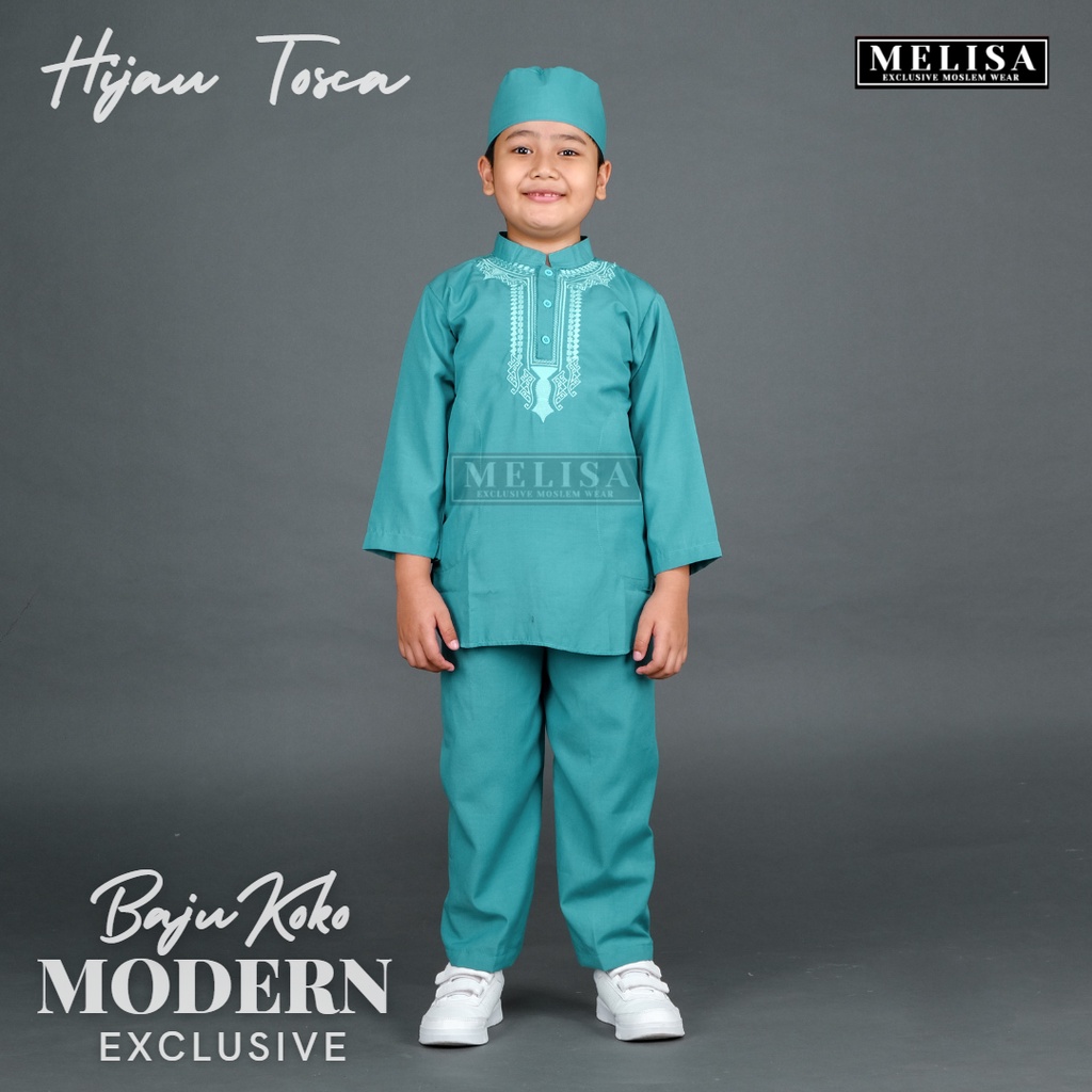 baju koko anak setelan pakistan anak bahan poli katun warna putih bersih size 4 5 6 7 8 9