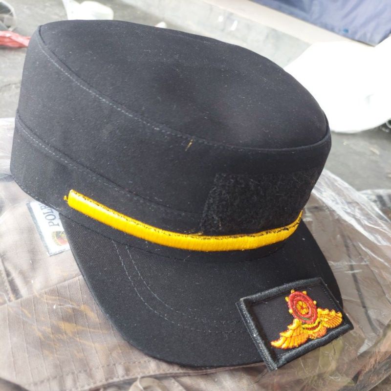 TOPI KOMANDO POL PP HIJAU DAN HITAM