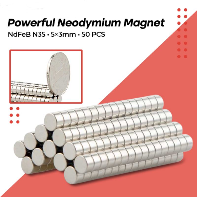 magnet neodymium bulat Lebar 5mm x Tebal 2mm 3mm