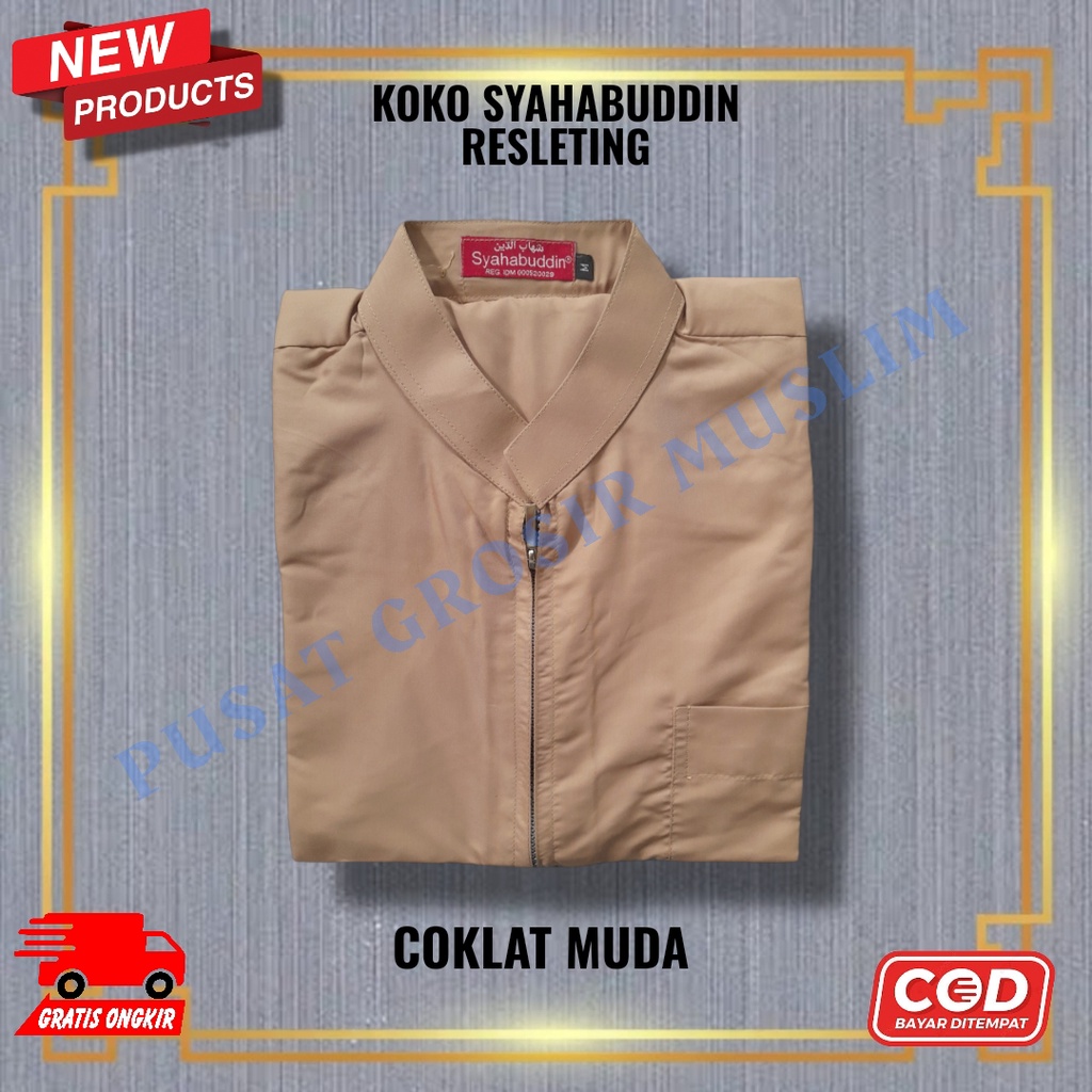 Koko Syihabudin Yamani Resleting, baju koko syahabuddin Coklat Muda Series