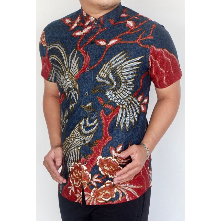 Baju Batik Pria Slimfit Kemeja Lengan Pendek Hem Slim Fit LBS 2015