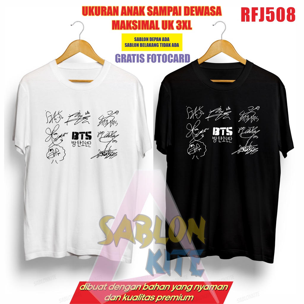 Gratis Fotocard Kaos Kpop BT TTD jimin suga dll RFJ508