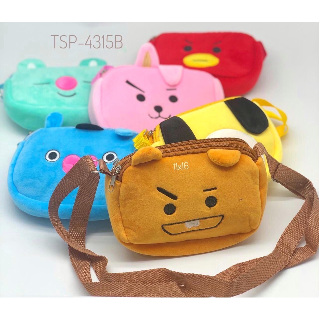 Tas selempang 2 slots bt21 kpop bts TAS 2 resleting tas hp selempang 2slt